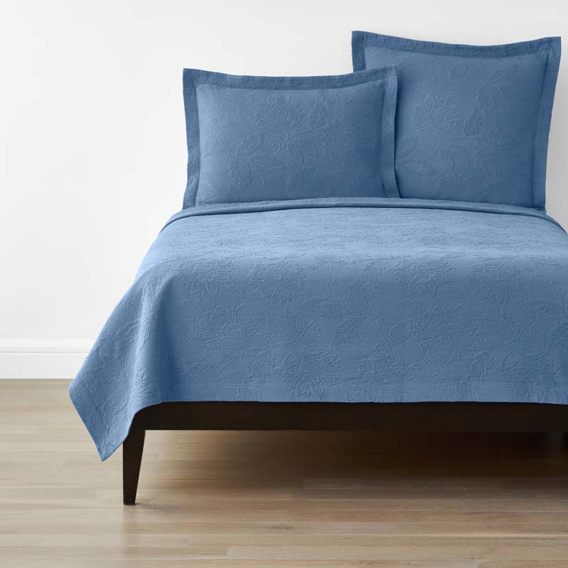 Putnam Cotton Matelassé Coverlet - Denim