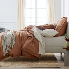 Premium Breathable Relaxed Linen Sham - Clay, Euro