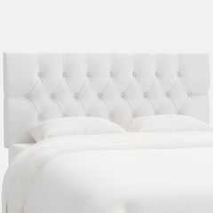 Park Tufted Velvet Headboard - White, Queen