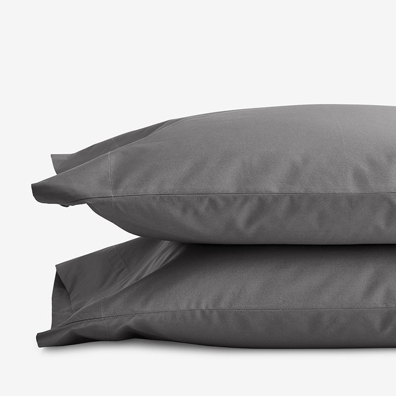Classic Cool Cotton Percale Pillowcase Set - Graphite, King