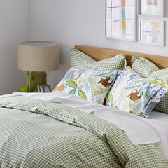 Gingham Classic Cool Organic Cotton Percale Comforter Set - Moss, Full/Queen