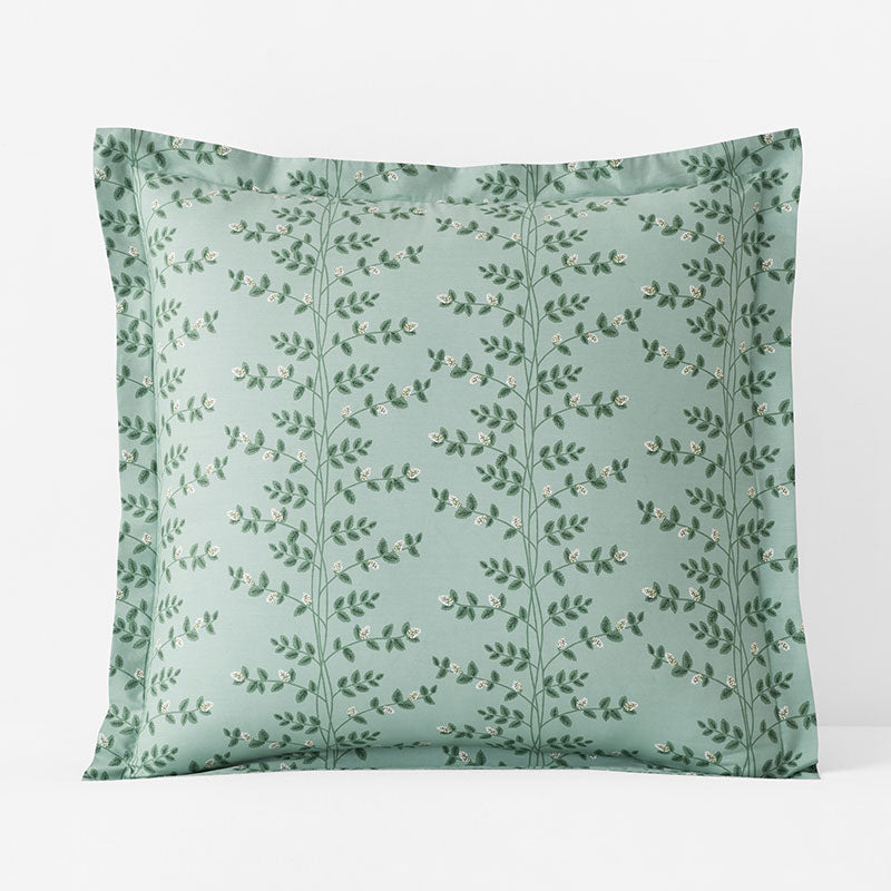Climbing Vines Classic Cool Cotton Percale Sham - Sage Green, Euro