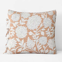 Feliciana Chrysanthemum Reversible Quilted Sham - Clay, Euro