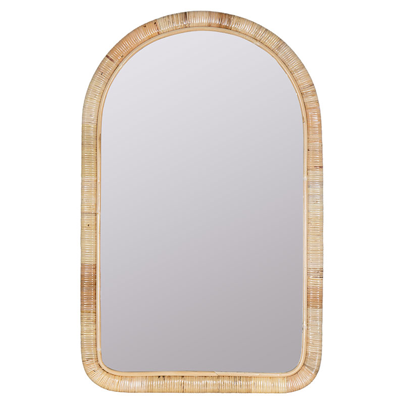Arched Rattan Wall Mirror - Natural