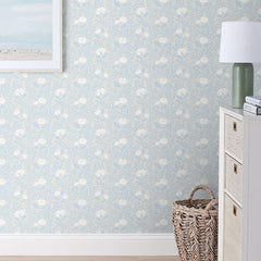 Ava Removable Wallpaper - Vine Blue, Swatch
