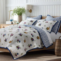 Alden Floral Reversible Quilted Sham - Ivory, Standard