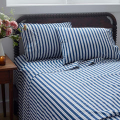 Mini-Prints Garment Washed Cotton Percale Bed Sheet Set - Milos, Full