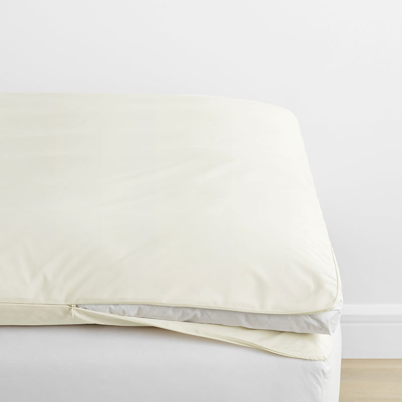 Classic Cool Cotton Percale Mattress Topper Cover - Cream, Full