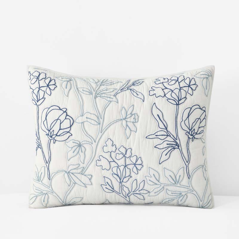 Rashika Garden Quilted Sham - White, King