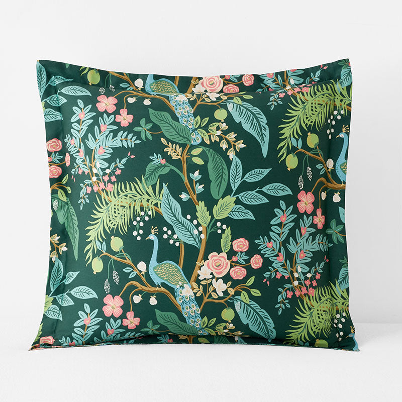 Peacock Classic Smooth Sateen Sham - Evergreen, Euro