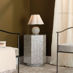 Handblown Glass Table Lamp - Taupe