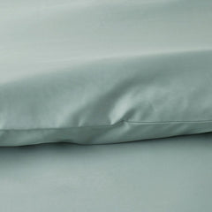 Premium Smooth Supima® Cotton Wrinkle-Free Sateen Flat Bed Sheet - Sea Mist, Deep Pocket Queen