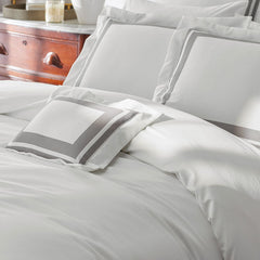 Double Border Premium Smooth Supima® Cotton Wrinkle-Free Sateen Sham - Silver, Lumbar