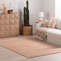 Ramsey Hank Knotted Wool Rug - Rose Quartz, 5' x 8'