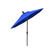6' Round Outdoor Patio Umbrella, Aluminum with Push Button Tilt - Bronze Finish, Pacific Blue