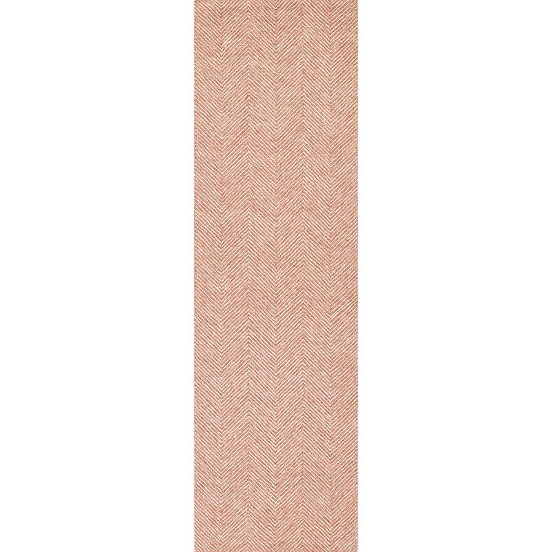 Herringbone Hand Tufted Wool Rug - Pink, 2' 3" x 8' Runner