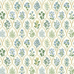 Hawthorne Traditional Wallpaper - Blue, Swatch