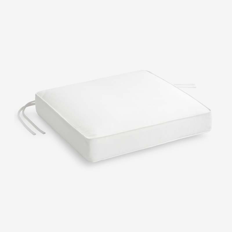 Rain Boxed Edge Replacement Chair Cushion - White, 18 in. x 18 in.