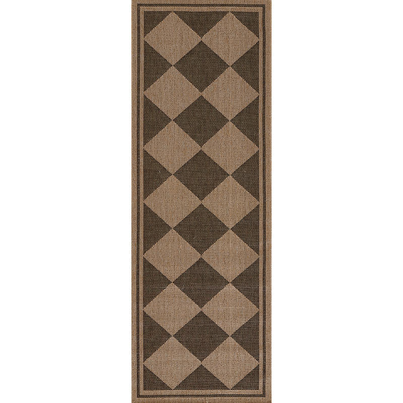 Diamond Checkered Outdoor Rug - Black, 2' 7" x 7' 6" Runner