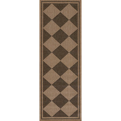 Diamond Checkered Outdoor Rug - Black, 2' 7" x 7' 6" Runner