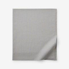 Classic Stripes and Plaids Cool Yarn-Dyed Cotton Percale Flat Bed Sheet - Mini Check Multi, Twin/Twin XL