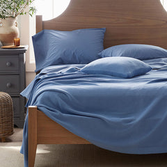 Classic All Season Breathable Cotton Knit Decorative Pillow Cover - Blue