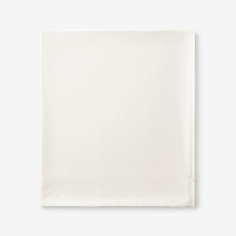 Premium Smooth Supima® Cotton Wrinkle-Free Sateen Flat Bed Sheet - Ivory, Full