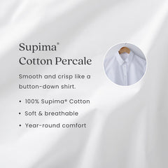 Contrast Border Premium Cool Supima® Cotton Percale Pillowcase Set - Oatmeal, King