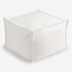 Indoor/Outdoor Pouf - White, Medium