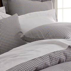 Classic Stripes and Plaids Cool Yarn-Dyed Cotton Percale Bed Sheet Set - Mini Check Multi, Queen