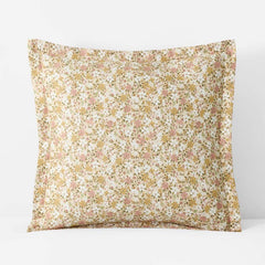 Joyful Floral Classic Smooth Sateen Sham - Gold, Euro