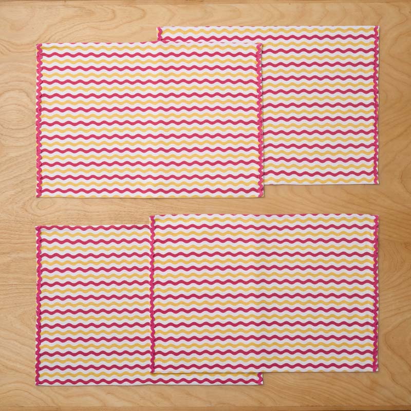 Arienna Wave Placemats, Set of 4 - Pink Multi