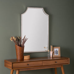 Gilded Arched Frame Wall Mirror - Silver