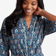Printed Voile Women's Kimono Robe - Hawthorne, XL/XXL
