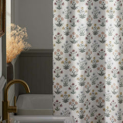 Garden Patch Garment Washed Cotton Percale Shower Curtain - Multi