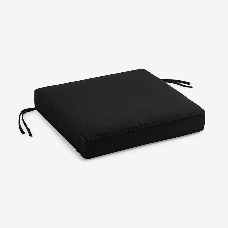 Replacement Boxed Edge Chair Cushion - Black, 18 in. x 18 in.