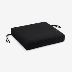 Replacement Boxed Edge Chair Cushion - Black, 18 in. x 18 in.