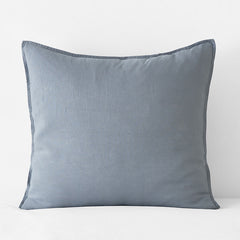 Premium Breathable Washed Linen Solid Sham - Dusty Blue, Euro