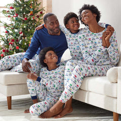 Family Printed Peruvian Cotton Men's Pajama Set - Tree Ride, XXL