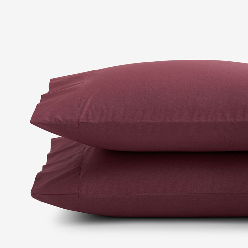 Classic Cool Cotton Percale Pillowcase Set - Plum, King
