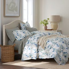 Nature's Vine Classic Smooth Sateen Sham - White Multi, Euro