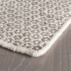 Honeycomb Handwoven Wool Rug -  Ivory Gray, 2' x 3'