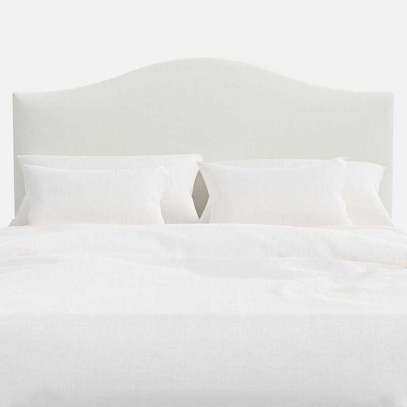 Saddle Textured Linen Headboard - White, Full