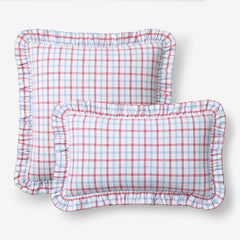 Classic Plaids Yarn-Dyed Cotton Decorative Square Pillow Cover - Graph Plaid