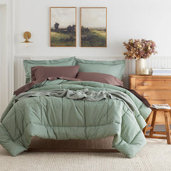 Classic Cool Cotton Percale Comforter - Thyme, Full/Queen
