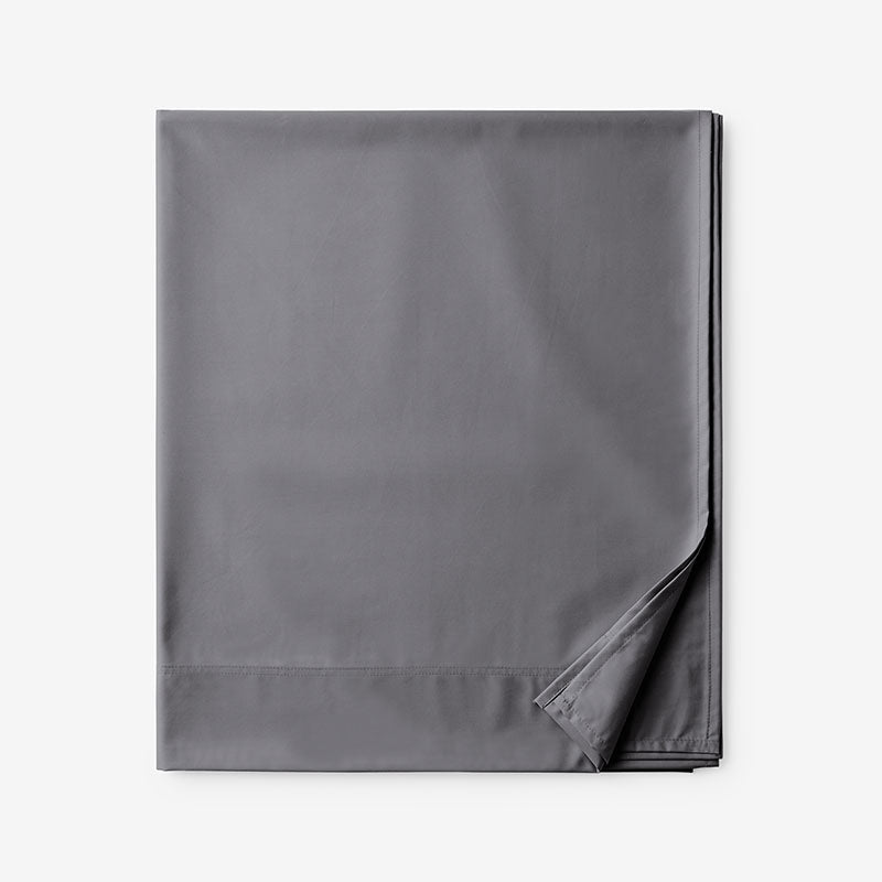 Classic Smooth Wrinkle-Free Sateen Flat Bed Sheet - Stone Gray, King