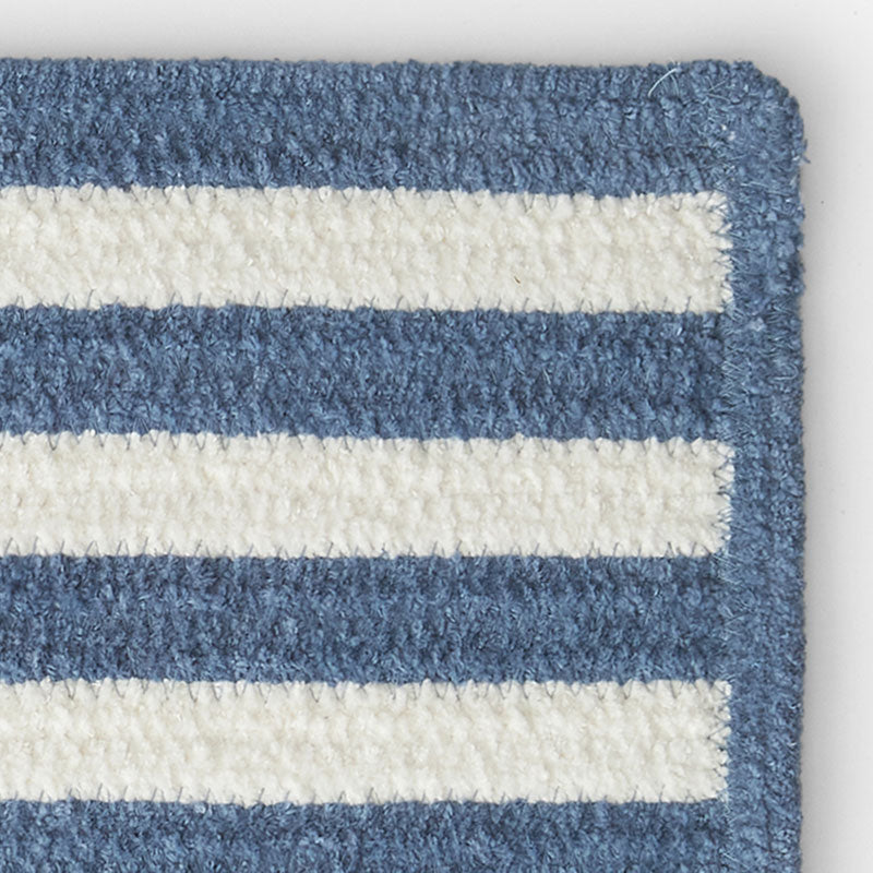Chenille Border Stripe Handwoven Reversible Rug - Slate Blue, Swatch