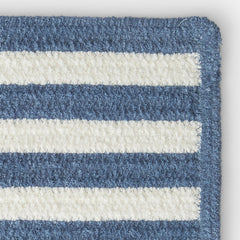Chenille Border Stripe Handwoven Reversible Rug - Slate Blue, Swatch
