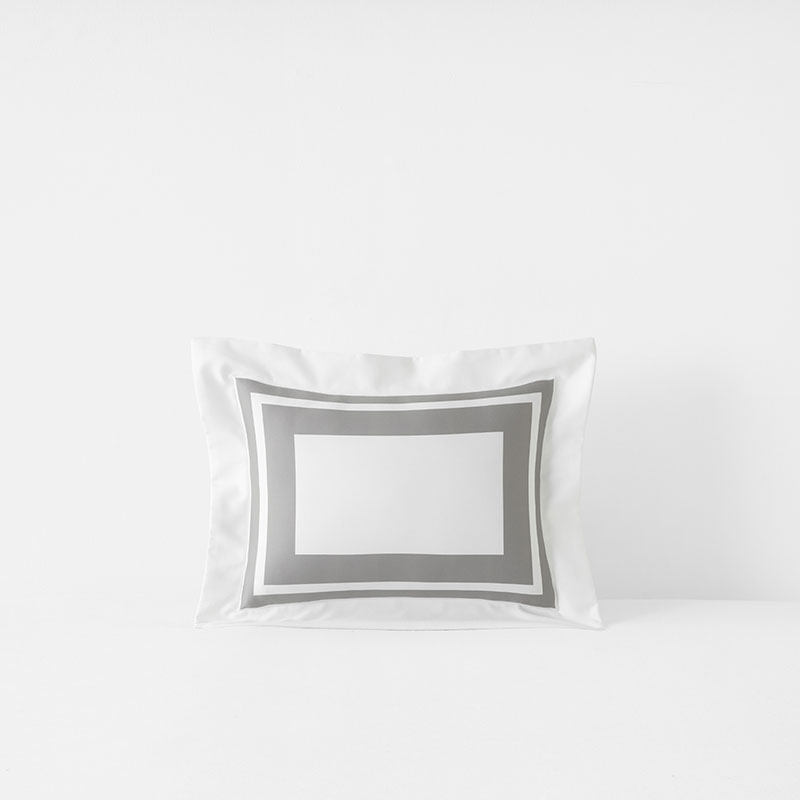Double Border Premium Smooth Supima® Cotton Wrinkle-Free Sateen Sham - Silver, Boudoir