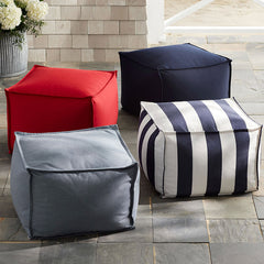 Indoor/Outdoor Pouf - Cabana Midnight, Medium